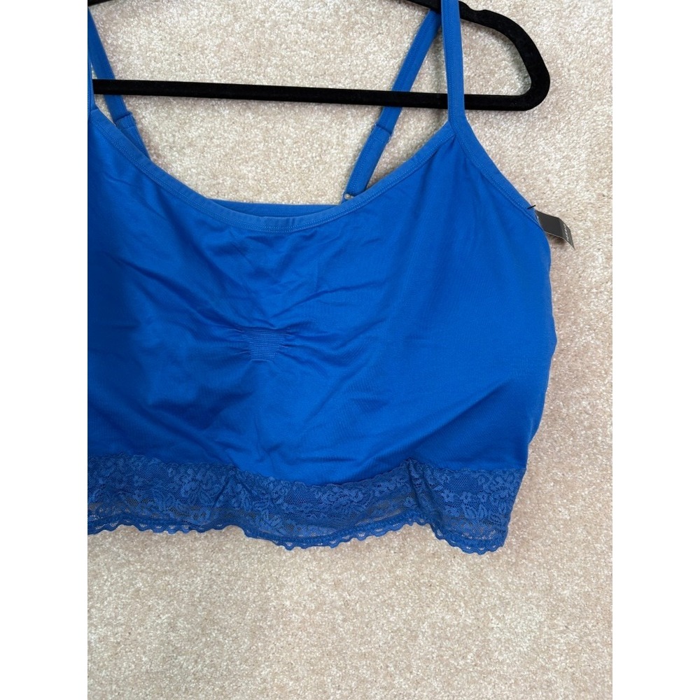 NWT TORRID Bralette Women's 5X Blue Padded Lace Trim Seamless Plus Size - Picture 3 of 5